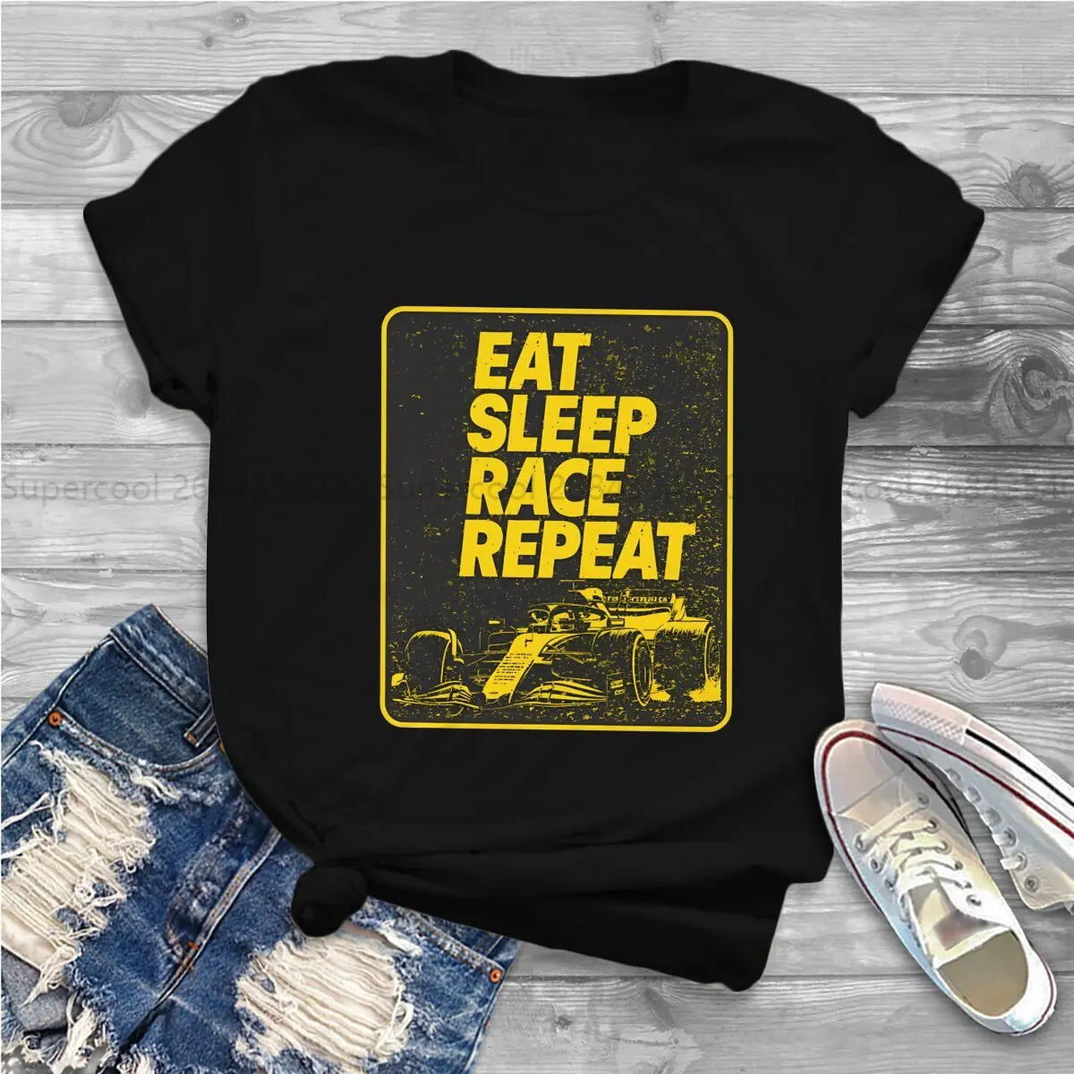 Eat Sleep Race Repeat – Women Racing Collection T-Shirt