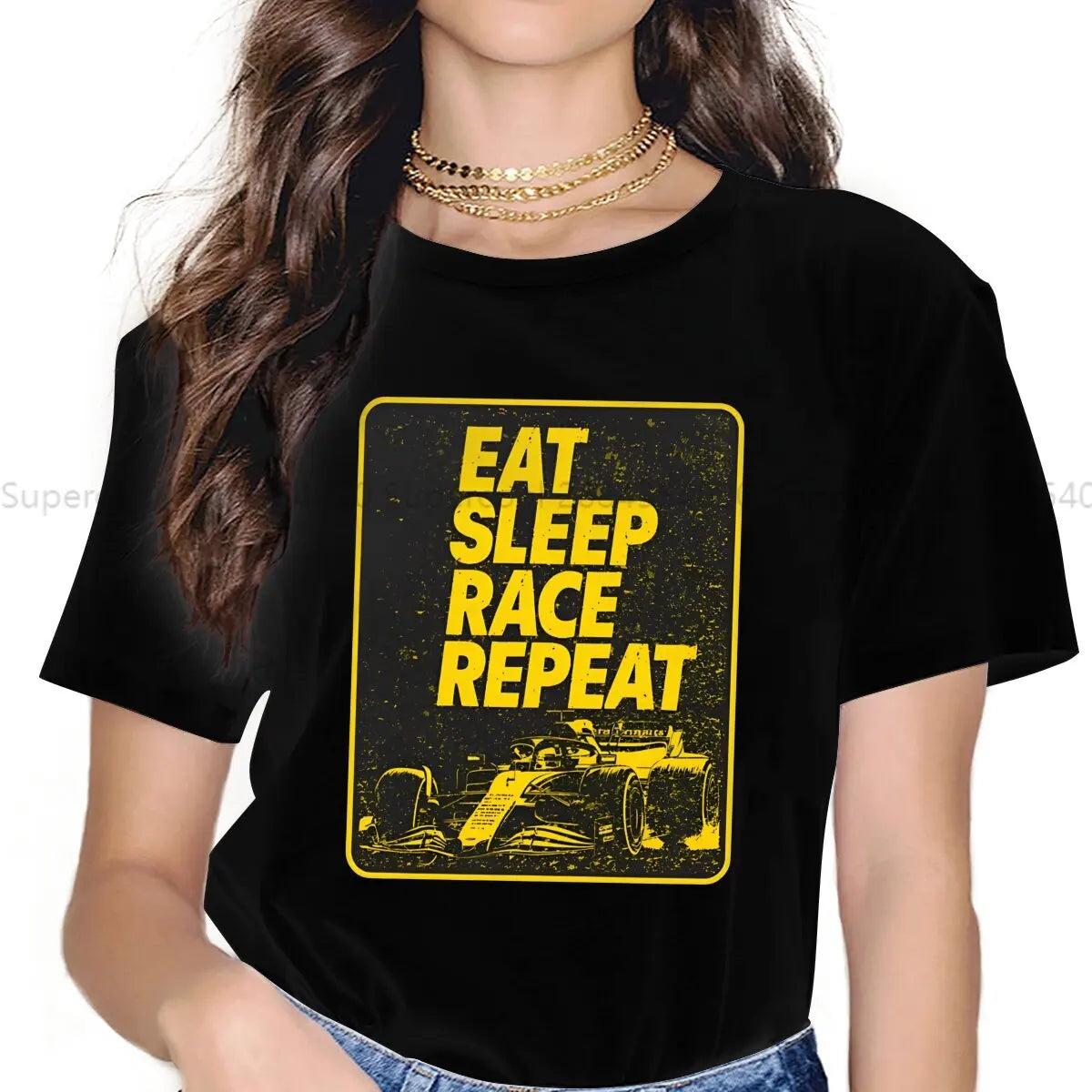 Eat Sleep Race Repeat – Women Racing Collection T-Shirt